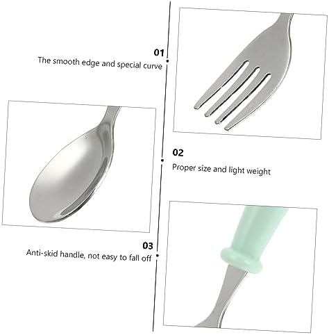 6Pcs Stainless Steel Flatware Set for Baby and Infant Feeding