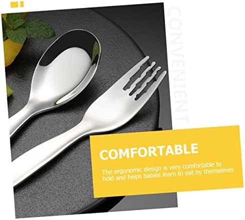 ULDIGI 2PCS Stainless Steel Feeding Utensils Set Fork and Spoon