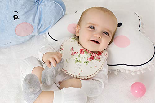 GZMM Reversible Waterproof Cotton Baby Bib 2 Pack