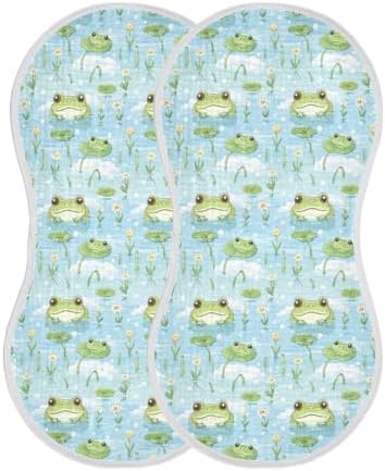4Pcs Cute Frog Burp Cloth for Newborns