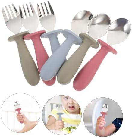 VINTORKY 6Pcs Reusable Cutlery Set for Baby Feeding