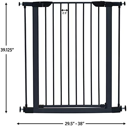 MidWest Homes for Pets 39 Tall Walk-Through Steel Pet Gate Graphite