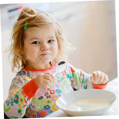 Unomor Kids Flatware Set Plastic Handle Stainless Steel Utensils Spoons Forks