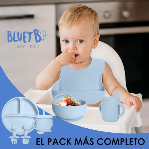 Bluet B Silicone Baby Feeding Set - 11pcs Blue