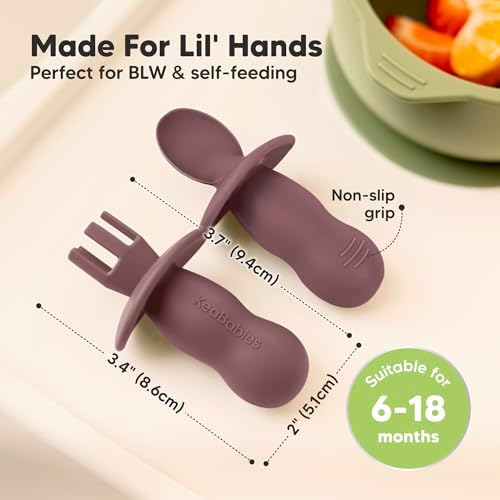 KeaBabies 4-Pack Silicone Feeding Set with 2-Pack Suction Bowls 1