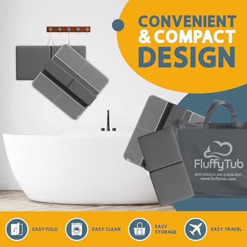 FluffyTub Baby Bath Kneeler with Elbow Rest Pad Set
