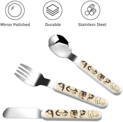 Hairy Ferret Print Stainless Steel Utensils Set with Travel Case
