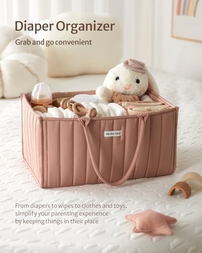 Blissful Diary Pink Diaper Caddy Organizer