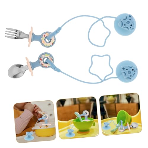 Beatifufu 1 Set Spoon and Fork with Silicone Holder