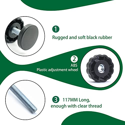 4 Pack 8MM Baby Gate Threaded Spindle Rods Black