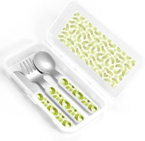 Sushi Dill Pickles Print Flatware Set with Travel Case