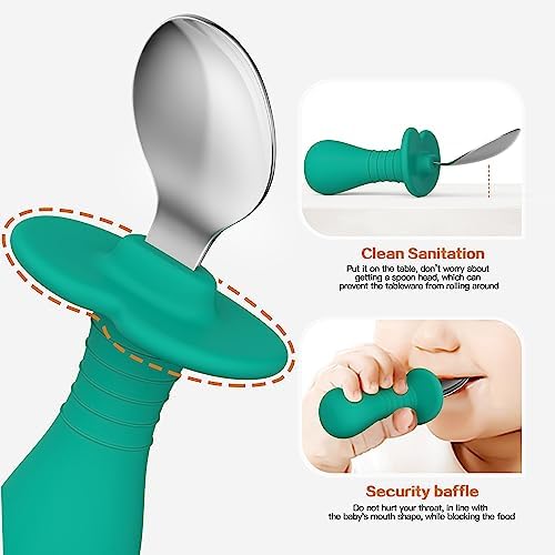 SFCCMM Toddler Spoons with Silicone Handle