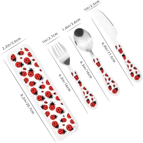 Cartoon Red Ladybug Cutlery Set with Storage Case