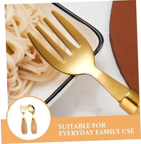 Unomor 4-Piece Curved Spoon Fork Set for Kids
