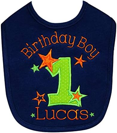 First Birthday Boy Bib with Custom Name