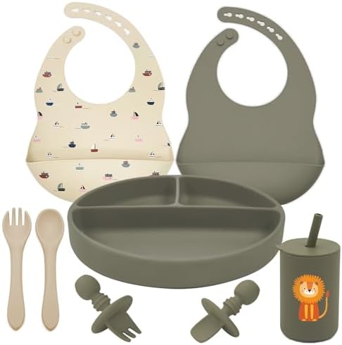 Little Rawr 8-Piece Silicone Feeding Set for 6 Months