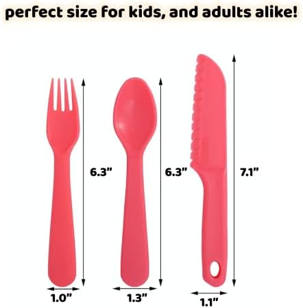 Jawbush 9 Pcs Kids Cutlery Set with Forks Spoons Knives