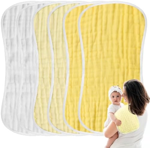 MUKIN Baby Muslin Burp Cloth Set of 6 - Gradient Yellow 1