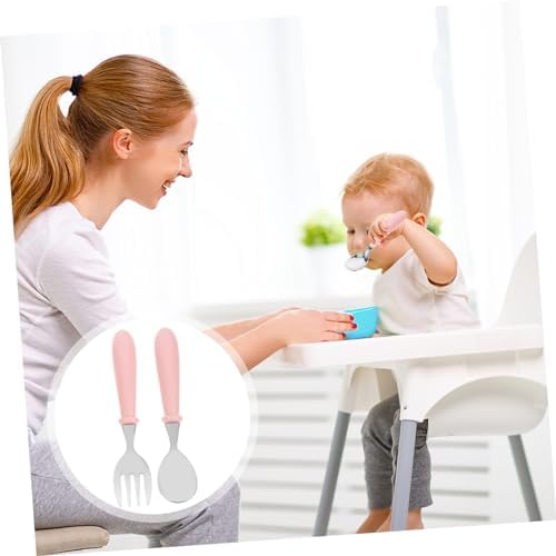 NAMOARLY Baby Self Feeding Spoon and Fork Set with Case