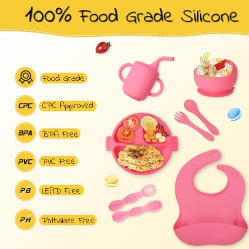 Aainbeots Silicone Baby Feeding Set 10 Pcs for 6 Months