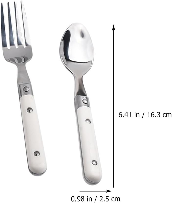 ibasenice 2Pcs Stainless Steel Toddler Spoon and Fork Set