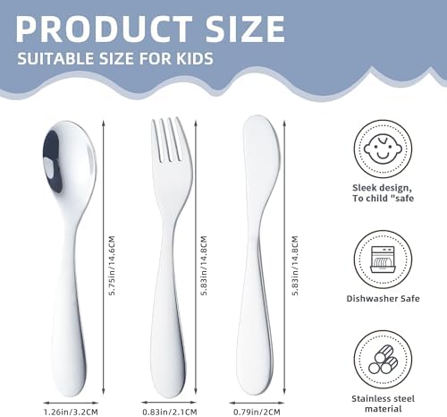 QRU 6-Piece Toddler Utensils Set Safe Dishwasher