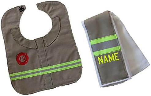 FIS Firefighter Baby Burp Rag and Bib Set