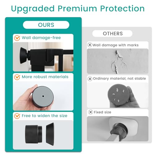 4 Pack Baby Gate Wall Protector Extension Kit Black