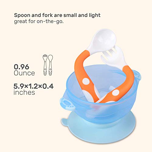 Cute Stone Baby Spoons Forks 3 Sets Self Feeding