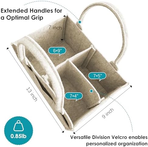 Cute Castle 2 Pack Diaper Caddy Organizer - Oatmeal
