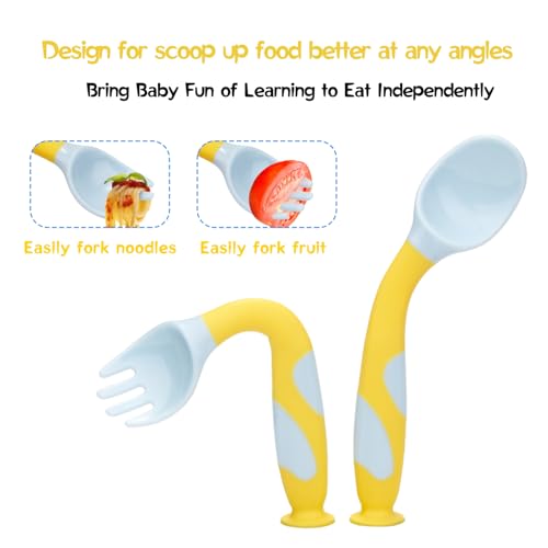 Linowos Baby Utensils Set with Travel Safe Case
