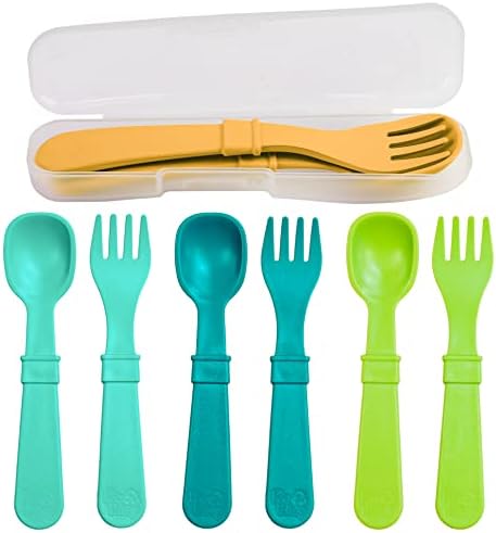 Re-Play Toddler Utensils Set Pack of 8 with Carrying Case