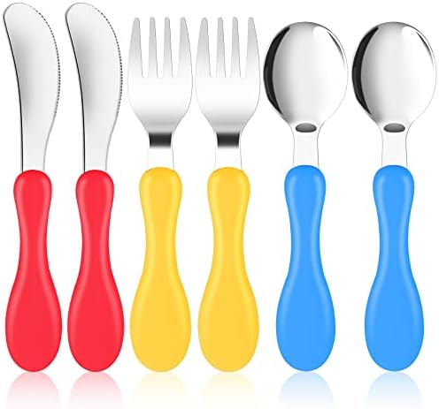 RAIHOMKIT Toddler Silverware Set 6 Pcs Metal Forks and Spoons Knife