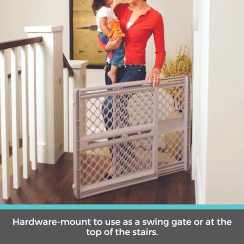 Toddleroo Supergate Ergo Baby Gate - Stair Doorway Safety 26 Tall Sand