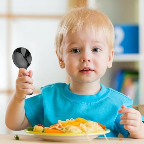 Kids Spoons Set - Safe Vibrant Stainless Steel Flatware for Young Hands