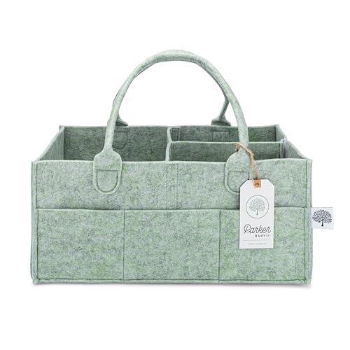 Parker Baby Diaper Caddy - Large Sage Green