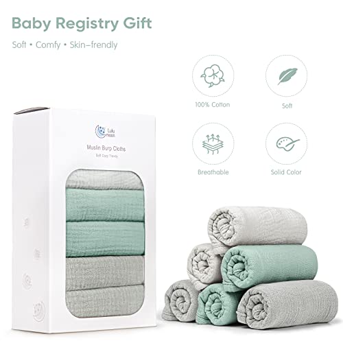 Lulu Moon Muslin Burp Cloths 6 Pack - Neutral Soft Absorbent