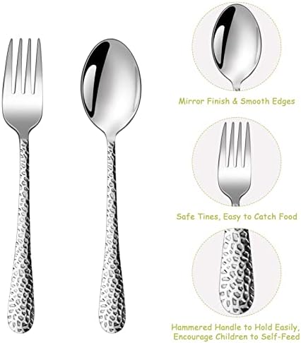 TeamFar Child Utensils Set of 6 Stainless Steel Forks Spoons