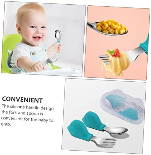 STOBAZA Baby Training Spoon and Fork Set