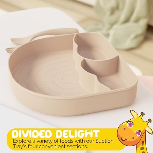 Muqee Peeko Silicone Feeding Set - 3 Piece BLW Baby Plates Utensils