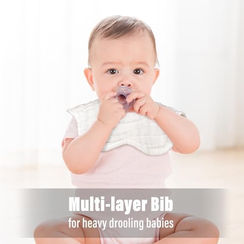 EllieHouse 8 Pack Muslin Baby Bibs for Toddlers 1