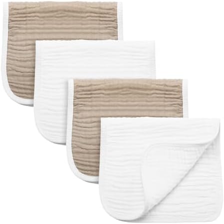Synrroe Muslin Burp Cloths and Bibs Set 1