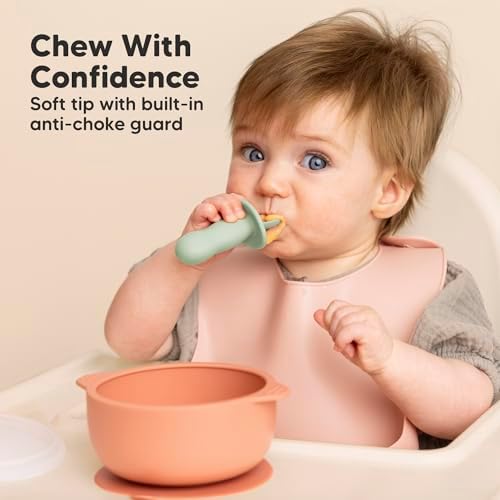 KeaBabies 4-Pack Silicone Feeding Set with 2-Pack Suction Bowls