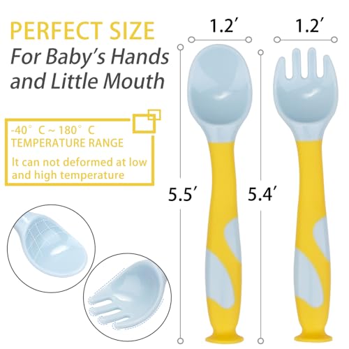 Linowos Baby Utensils Set with Travel Safe Case