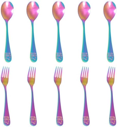 10 Pcs Toddler Stainless Steel Cutlery Set
