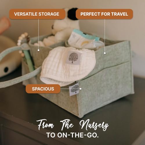 Parker Baby Diaper Caddy - Large Sage Green