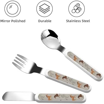 Cute Horse Print Cutlery Set with Travel Case 1