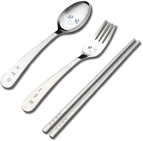 BAPMOO Kids Cutlery Set with Happy Face Engraving