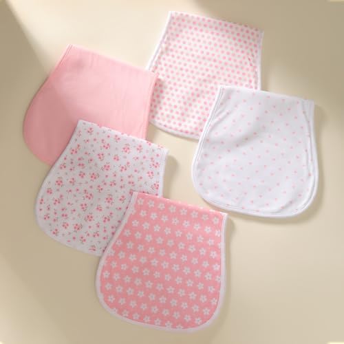 5 Pack Waterproof Baby Burp Cloths Extra Absorbent and Soft 1