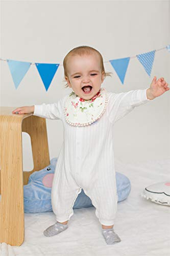 GZMM Reversible Waterproof Cotton Baby Bib 2 Pack